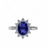 18K SORTIJA ORO BLANCO CUAJO CON DIAMANTES 0,42 QTS. ZAFIRO: 8X6MM - 1,63 QTS.