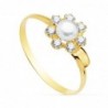 18K SORTIJA COMUNION PERLA 4 MM.CIRCONITAS