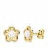 18K PENDIENTES FLOR 8 X 7 MM. PERLAS: 3MM