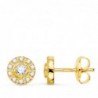 18K PENDIENTES ORO AMARILLO REDONDO CON CIRCONITAS. 7 MM. CIERRE PRESION