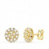 18K PENDIENTES ORO AMARILLO REDONDO CON CIRCONITAS. 7 MM. CIERRE PRESION