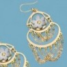 18K PENDIENTES ORO BICOLOR CADENITAS