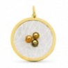 18K COLGANTE ORO BICOLOR CIRCULO PIEDRAS COLOR 43 X 40 MM