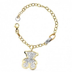 18K PULSERA BICOLOR OSO 21,5CM