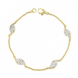 18K PULSERA BICOLOR CIRCONITAS