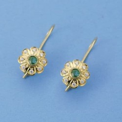 18K PENDIENTES FLOR...