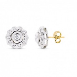 18K PENDIENTES ORO BLANCO...