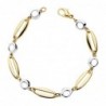 18K PULSERA HUECA BICOLOR 19 CM