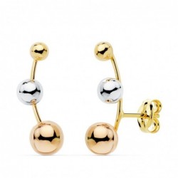 18K PENDIENTES BOLAS...