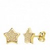 18K PENDIENTES ESTRELLA CIRCONITAS. 9 X 9 MM