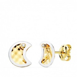 18K PENDIENTES ORO BICOLOR...