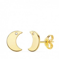 18K PENDIENTES LUNA LISA...