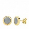 18K PENDIENTES CHATON PIEDRA AZUL. 8,5 MM.