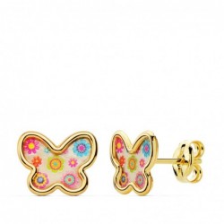 18K PENDIENTES MARIPOSAS...