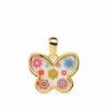 18K COLGANTE MARIPOSA NÁCAR COLORES. 14 X 11 MM.