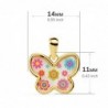 18K COLGANTE MARIPOSA NÁCAR COLORES. 14 X 11 MM.
