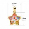 18K COLGANTE ESTRELLA NÁCAR COLORES. 13 X 13 MM.