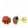 18K PENDIENTES ORO AMARILLO MARIQUITA ESMALTE. 9 X 8 MM.