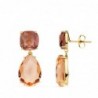 18K PENDIENTES PIEDRA PERA COLOR ALEJANDRITA Y KUNCITA. 24 X 10 MM.