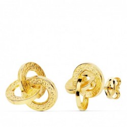 18K PENDIENTES NUDO ORO...