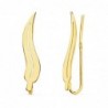 18K PENDIENTES TREPADORES HOJA 21 X 5 MM