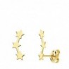 18K PENDIENTES TREPADORES 12 X 3 MM ESTRELLAS