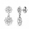 18K PENDIENTES ORO BLANCO CUAJO CIRCONITAS