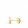 18k PIERCING OREJA ORO AMARILLO BARRITA CIRCONITA BOCEL 5 X 2 MM. (UNIDAD)