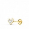 18k PIERCING OREJA ORO AMARILLO TRIANGULO 3 CIRCONITAS GARRAS 6 X 4 MM. (UNIDAD)