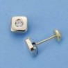 18K PENDIENTES ORO AMARILLO CUADRADOS. 6 X 6 MM.