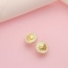 18K PENDIENTES ORO BICOLOR MEDUSA Y BORDE DE GRECA. 12 MM. CIERRE PRESION