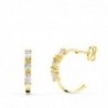 18K PENDIENTES ORO AMARILLO 1/2 ARO AGUAMARINA TALLA MARQUISE. 15 X 2MM. PRESION