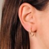 18K PENDIENTES ORO AMARILLO 1/2 ARO AMATISTA TALLA MARQUISE. 15 X 2MM. PRESION