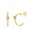18K PENDIENTES ORO AMARILLO 1/2 ARO BOLITAS CON AGUAMARINA. 13 X 3MM. PRESION