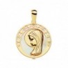 18K MEDALLA VIRGEN NIÑA NACAR CIRCONITA 17 MM.