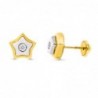 18K PENDIENTES ORO BICOLOR ESTRELLA. 8 X 8 MM.