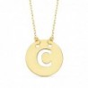 18K COLGANTE LETRA "C" 15 MM CADENA FORZADA 42 CM.