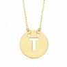 18K COLGANTE LETRA "T" 15 MM CADENA FORZADA 42 CM.
