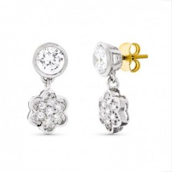 18K PENDIENTES ORO BLANCO...