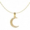 18K COLGANTE LUNA CIRCONITAS 15 X 11MM. CADENA VENECIANA 42+3 CM.