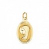 18K MEDALLA ORO AMARILLO OVAL VIRGEN NIÑA CON BORDE BISELADO. 19 X 12 MM