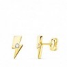 18K PENDIENTES ORO AMARILLO RAYO MINI CON CIRCONITA. 6 X 3 MM. CIERRE PRESION