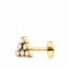 18k PIERCING OREJA ORO AMARILLO TRIANGULO CIRCONITAS 5,5 X 5 MM. (UNIDAD)