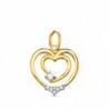18K COLGANTE ORO BICOLOR DOBLE CORAZON CON CIRCONITAS. 15 X 14 MM