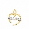 18K COLGANTE ORO BICOLOR CORAZON CON MAMA DE ORO BALNCO. 15 X 14 MM