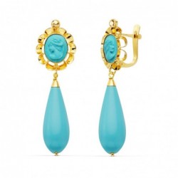 18K PENDIENTES TURQUESA...