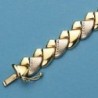 18K PULSERA BICOLOR ESTAMPACION.