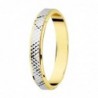18K ALIANZA ORO BICOLOR TALLADA Y BORDES EN BRILLO. 3 MM.