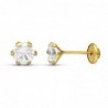 18K PENDIENTES ORO AMARILLO CIRCONITAS GARRAS. 5 X 5 MM.