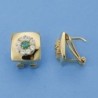 18K PENDIENTES CIRCONITAS. 11 X 11 MM.